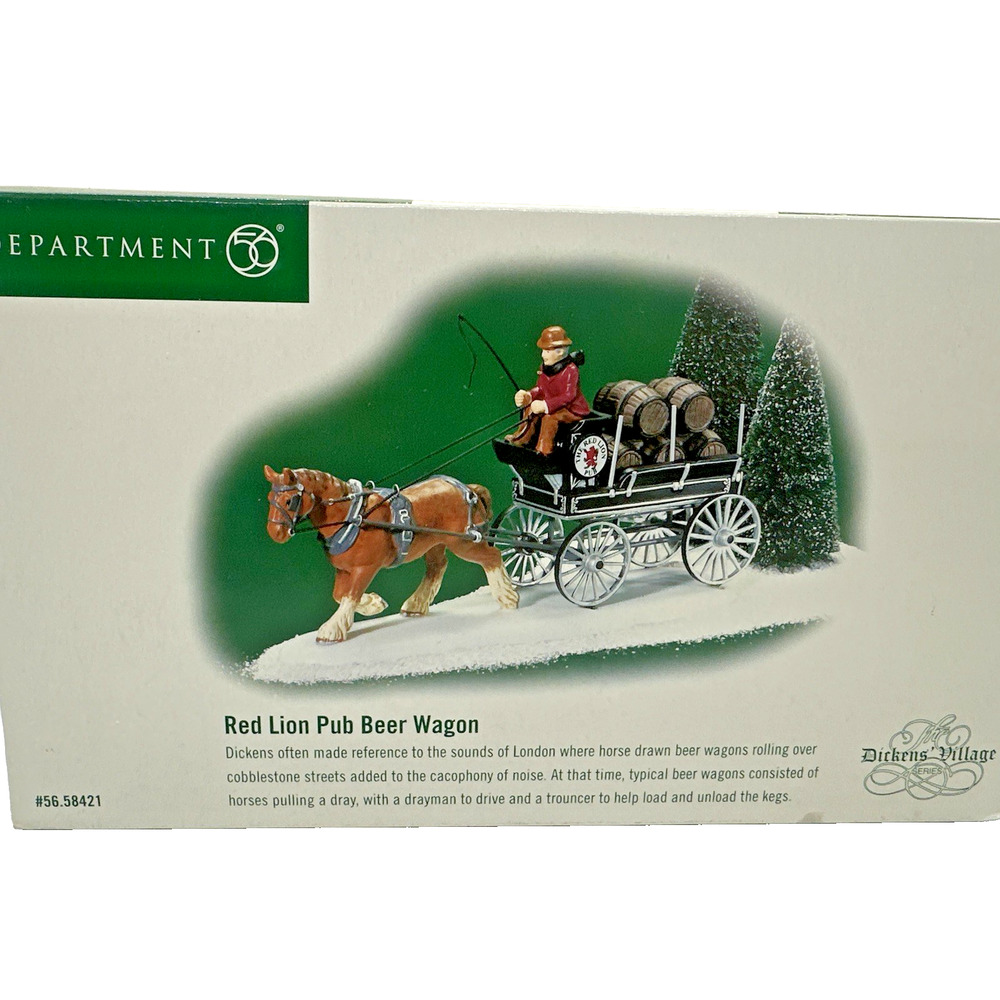 Department 56 Dickens Village Red Lion Pub Beer Wagon Accessory Figure NEW - Picture 2 of 6